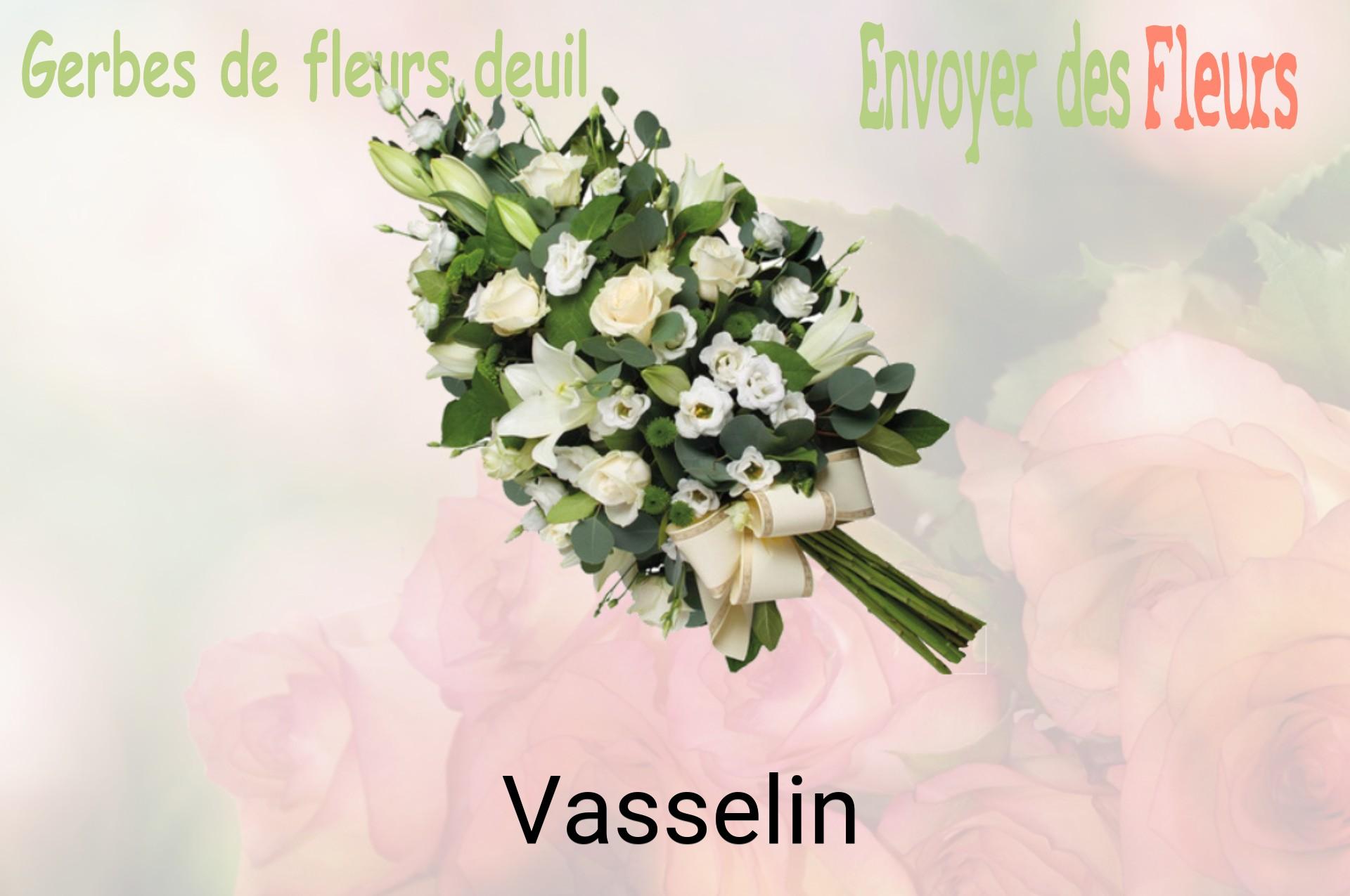 Gerbe de fleurs de deuil livrée à Vasselin